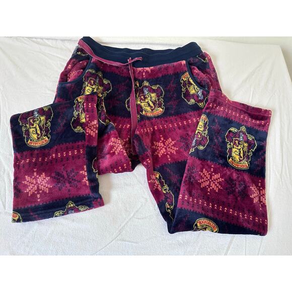 Harry Potter Hogwarts Gryffindor Crest Sleepwear Pants Large Womans Sweats Comfy - Picture 1 of 6